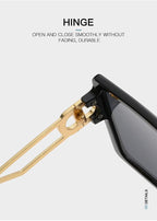 Square Oversized Sunglasses for Women Men Flat Top Fashion Shades Big Frame Sunglasses For Women With Hollow Glasses & New Legs Fashionable Sunglasses For Men & Women Stevvex