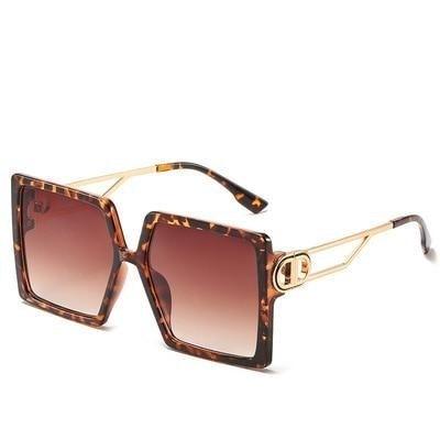 Square Oversized Sunglasses for Women Men Flat Top Fashion Shades Big Frame Sunglasses For Women With Hollow Glasses & New Legs Fashionable Sunglasses For Men & Women Stevvex