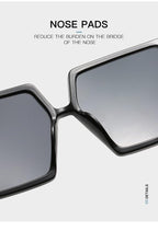 Square Oversized Sunglasses for Women Men Flat Top Fashion Shades Big Frame Sunglasses For Women With Hollow Glasses & New Legs Fashionable Sunglasses For Men & Women Stevvex