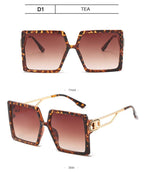 Square Oversized Sunglasses for Women Men Flat Top Fashion Shades Big Frame Sunglasses For Women With Hollow Glasses & New Legs Fashionable Sunglasses For Men & Women Stevvex