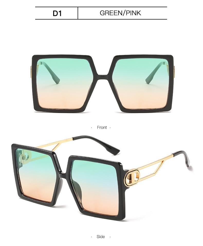 Square Oversized Sunglasses for Women Men Flat Top Fashion Shades Big Frame Sunglasses For Women With Hollow Glasses & New Legs Fashionable Sunglasses For Men & Women Stevvex