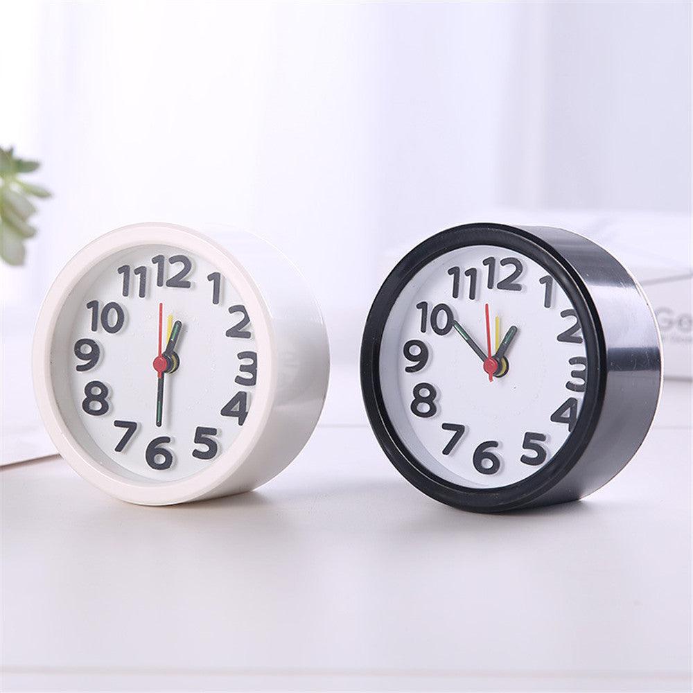 Square Round Small Alarm Clock Snooze Silent Sweeping Wake Up Table Clock Travel Alarm Clock Analog Small Simple Battery Operated Clock Non Ticking Alarm Clock Snooze Light Functions Bedside Table Clock  Battery Powered Compact Portable Travel Alarm Clock Stevvex