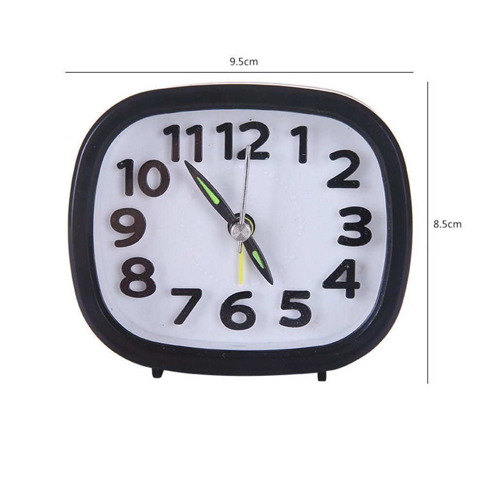 Square Round Small Alarm Clock Snooze Silent Sweeping Wake Up Table Clock Travel Alarm Clock Analog Small Simple Battery Operated Clock Non Ticking Alarm Clock Snooze Light Functions Bedside Table Clock  Battery Powered Compact Portable Travel Alarm Clock Stevvex