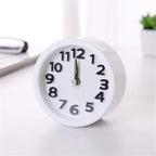 Square Round Small Alarm Clock Snooze Silent Sweeping Wake Up Table Clock Travel Alarm Clock Analog Small Simple Battery Operated Clock Non Ticking Alarm Clock Snooze Light Functions Bedside Table Clock  Battery Powered Compact Portable Travel Alarm Clock Stevvex