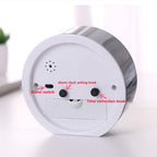 Square Round Small Alarm Clock Snooze Silent Sweeping Wake Up Table Clock Travel Alarm Clock Analog Small Simple Battery Operated Clock Non Ticking Alarm Clock Snooze Light Functions Bedside Table Clock  Battery Powered Compact Portable Travel Alarm Clock Stevvex
