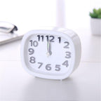 Square Round Small Alarm Clock Snooze Silent Sweeping Wake Up Table Clock Travel Alarm Clock Analog Small Simple Battery Operated Clock Non Ticking Alarm Clock Snooze Light Functions Bedside Table Clock  Battery Powered Compact Portable Travel Alarm Clock Stevvex