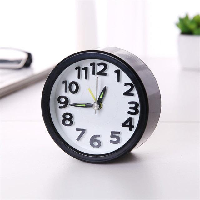 Square Round Small Alarm Clock Snooze Silent Sweeping Wake Up Table Clock Travel Alarm Clock Analog Small Simple Battery Operated Clock Non Ticking Alarm Clock Snooze Light Functions Bedside Table Clock  Battery Powered Compact Portable Travel Alarm Clock Stevvex