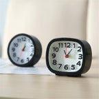 Square Round Small Alarm Clock Snooze Silent Sweeping Wake Up Table Clock Travel Alarm Clock Analog Small Simple Battery Operated Clock Non Ticking Alarm Clock Snooze Light Functions Bedside Table Clock  Battery Powered Compact Portable Travel Alarm Clock Stevvex