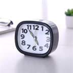 Square Round Small Alarm Clock Snooze Silent Sweeping Wake Up Table Clock Travel Alarm Clock Analog Small Simple Battery Operated Clock Non Ticking Alarm Clock Snooze Light Functions Bedside Table Clock  Battery Powered Compact Portable Travel Alarm Clock Stevvex