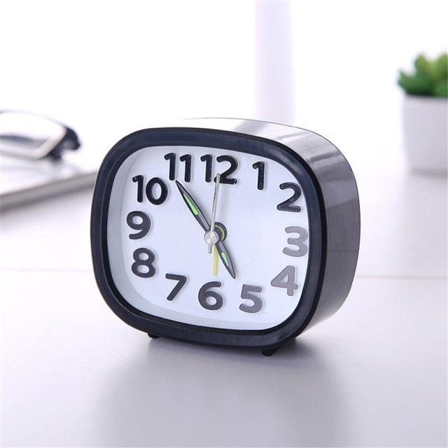 Square Round Small Alarm Clock Snooze Silent Sweeping Wake Up Table Clock Travel Alarm Clock Analog Small Simple Battery Operated Clock Non Ticking Alarm Clock Snooze Light Functions Bedside Table Clock  Battery Powered Compact Portable Travel Alarm Clock Stevvex