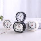 Square Round Small Alarm Clock Snooze Silent Sweeping Wake Up Table Clock Travel Alarm Clock Analog Small Simple Battery Operated Clock Non Ticking Alarm Clock Snooze Light Functions Bedside Table Clock  Battery Powered Compact Portable Travel Alarm Clock Stevvex