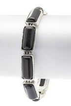 Square Stone Open Cuff Bangle With Yellow Pave Accents