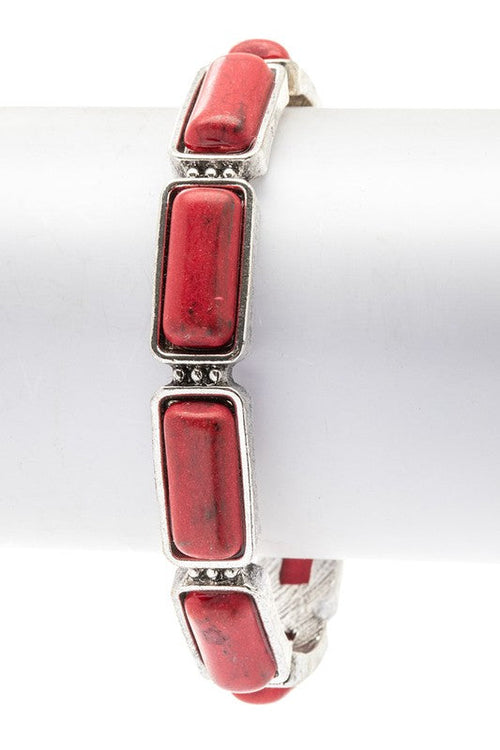 Square Stone Open Cuff Bangle With Yellow Pave Accents