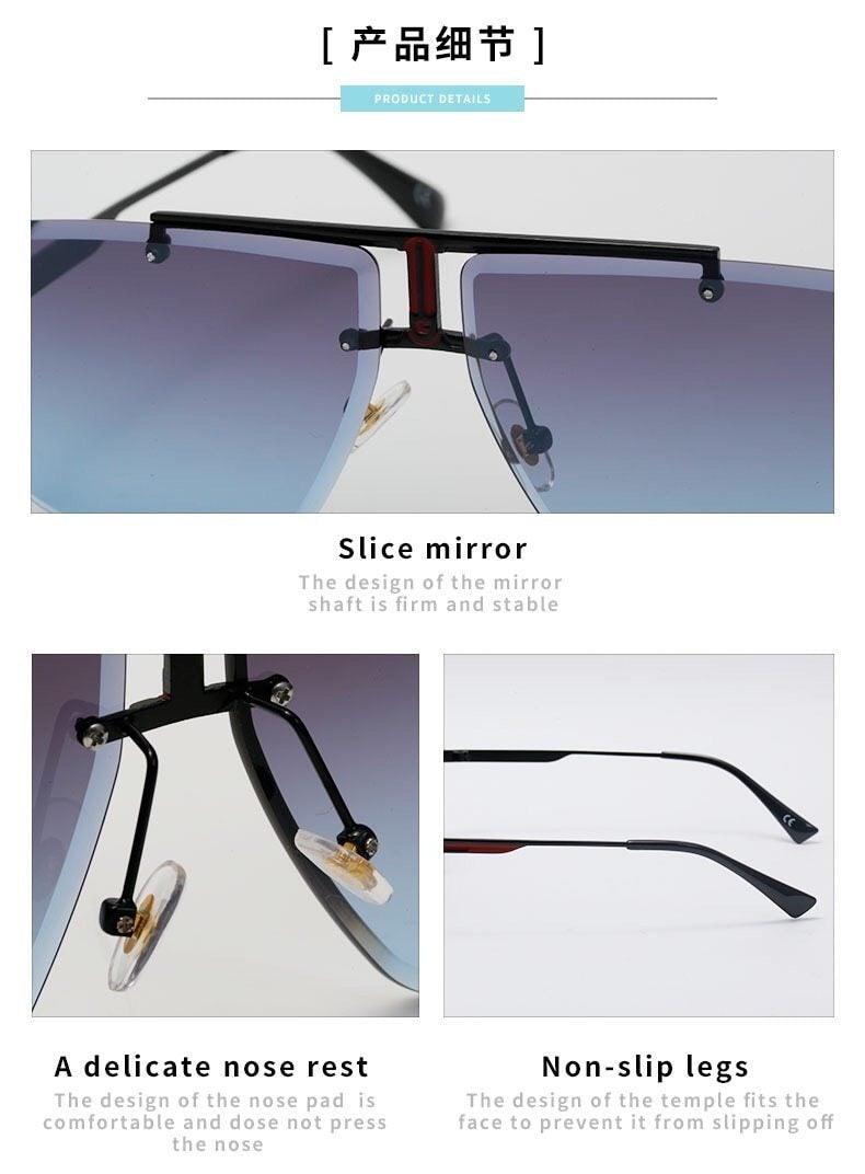 Square Sunglasses for Men Classic Oversized Sun Glasses Men And Women New Fashionable Street Snap Style New Frameless Sunglasses New Popular Square Shape Sunglasses For Men & Women Stevvex