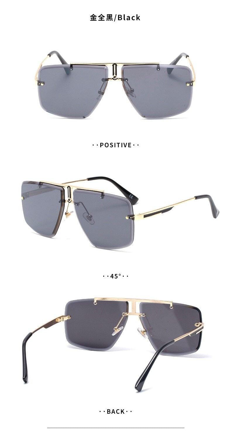 Square Sunglasses for Men Classic Oversized Sun Glasses Men And Women New Fashionable Street Snap Style New Frameless Sunglasses New Popular Square Shape Sunglasses For Men & Women Stevvex