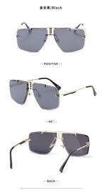 Square Sunglasses for Men Classic Oversized Sun Glasses Men And Women New Fashionable Street Snap Style New Frameless Sunglasses New Popular Square Shape Sunglasses For Men & Women Stevvex