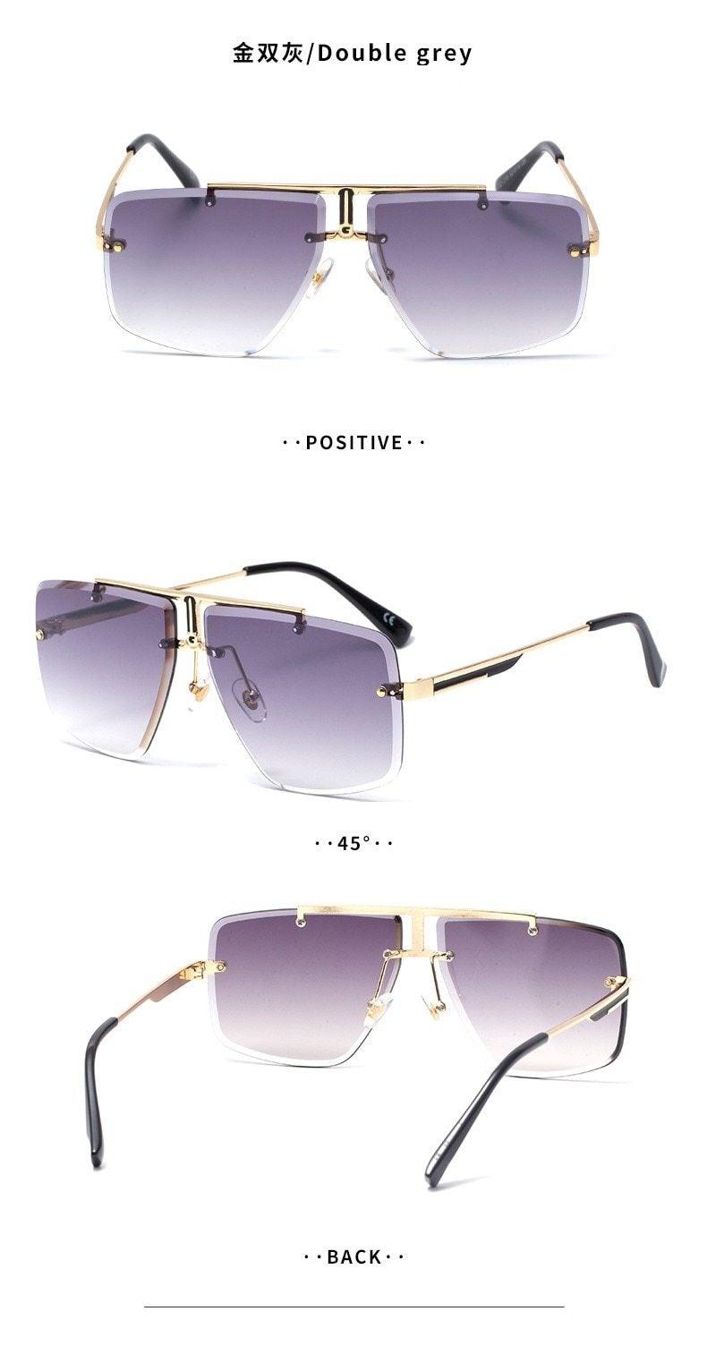 Square Sunglasses for Men Classic Oversized Sun Glasses Men And Women New Fashionable Street Snap Style New Frameless Sunglasses New Popular Square Shape Sunglasses For Men & Women Stevvex