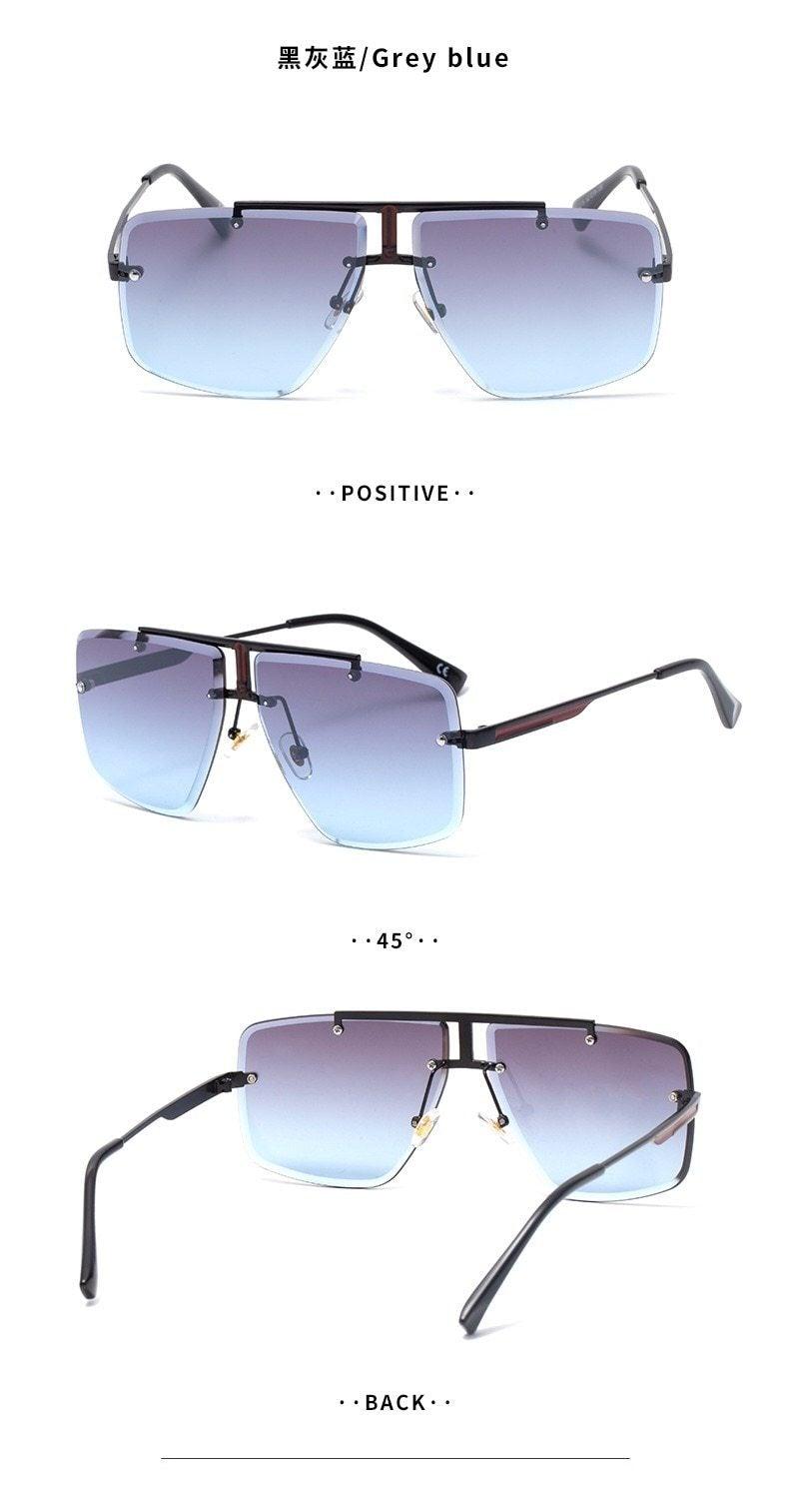 Square Sunglasses for Men Classic Oversized Sun Glasses Men And Women New Fashionable Street Snap Style New Frameless Sunglasses New Popular Square Shape Sunglasses For Men & Women Stevvex
