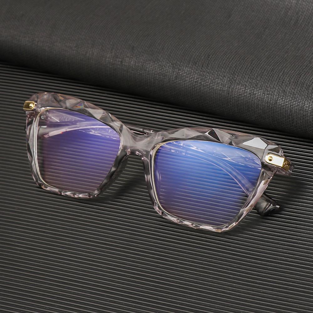 Square Women Reading Glasses Frame Crystal Multi-section  Optical Computer Glasses Square Design Reading Glasses For Women Light Blocking Computer Reader Glasses For Men And Women Stevvex