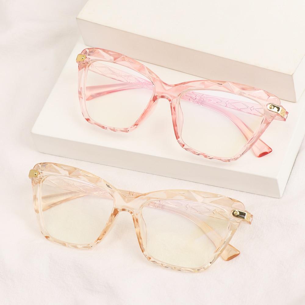 Square Women Reading Glasses Frame Crystal Multi-section  Optical Computer Glasses Square Design Reading Glasses For Women Light Blocking Computer Reader Glasses For Men And Women Stevvex