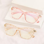 Square Women Reading Glasses Frame Crystal Multi-section  Optical Computer Glasses Square Design Reading Glasses For Women Light Blocking Computer Reader Glasses For Men And Women Stevvex