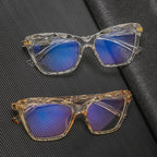 Square Women Reading Glasses Frame Crystal Multi-section  Optical Computer Glasses Square Design Reading Glasses For Women Light Blocking Computer Reader Glasses For Men And Women Stevvex