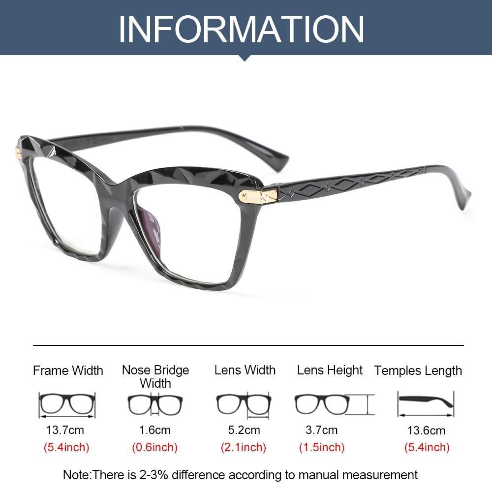 Square Women Reading Glasses Frame Crystal Multi-section  Optical Computer Glasses Square Design Reading Glasses For Women Light Blocking Computer Reader Glasses For Men And Women Stevvex