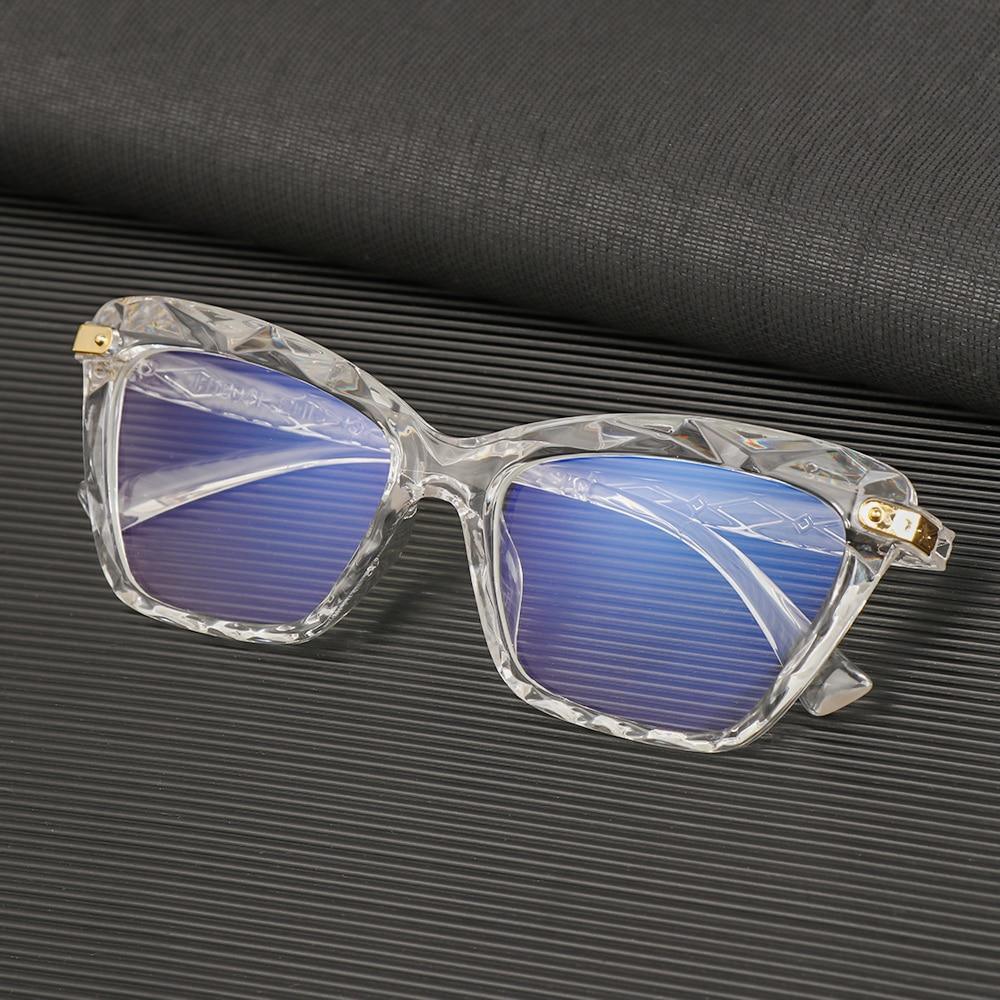 Square Women Reading Glasses Frame Crystal Multi-section  Optical Computer Glasses Square Design Reading Glasses For Women Light Blocking Computer Reader Glasses For Men And Women Stevvex