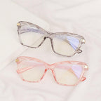 Square Women Reading Glasses Frame Crystal Multi-section  Optical Computer Glasses Square Design Reading Glasses For Women Light Blocking Computer Reader Glasses For Men And Women Stevvex