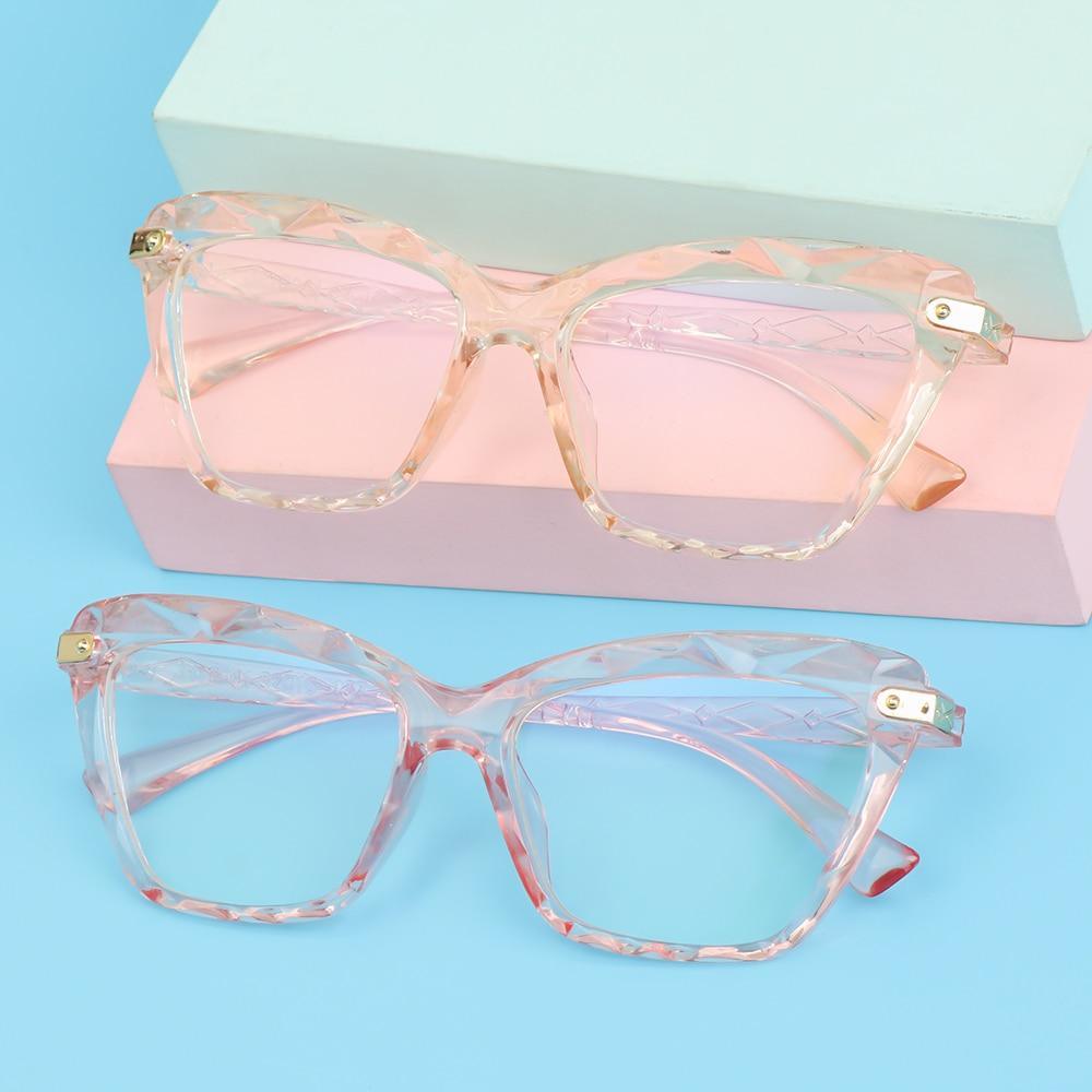 Square Women Reading Glasses Frame Crystal Multi-section  Optical Computer Glasses Square Design Reading Glasses For Women Light Blocking Computer Reader Glasses For Men And Women Stevvex