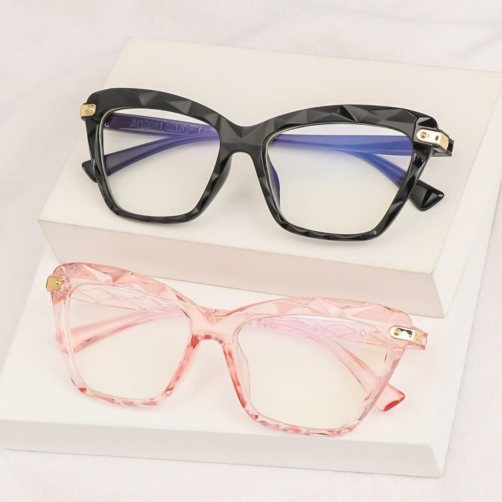 Square Women Reading Glasses Frame Crystal Multi-section  Optical Computer Glasses Square Design Reading Glasses For Women Light Blocking Computer Reader Glasses For Men And Women Stevvex