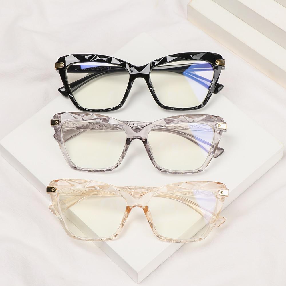 Square Women Reading Glasses Frame Crystal Multi-section  Optical Computer Glasses Square Design Reading Glasses For Women Light Blocking Computer Reader Glasses For Men And Women Stevvex