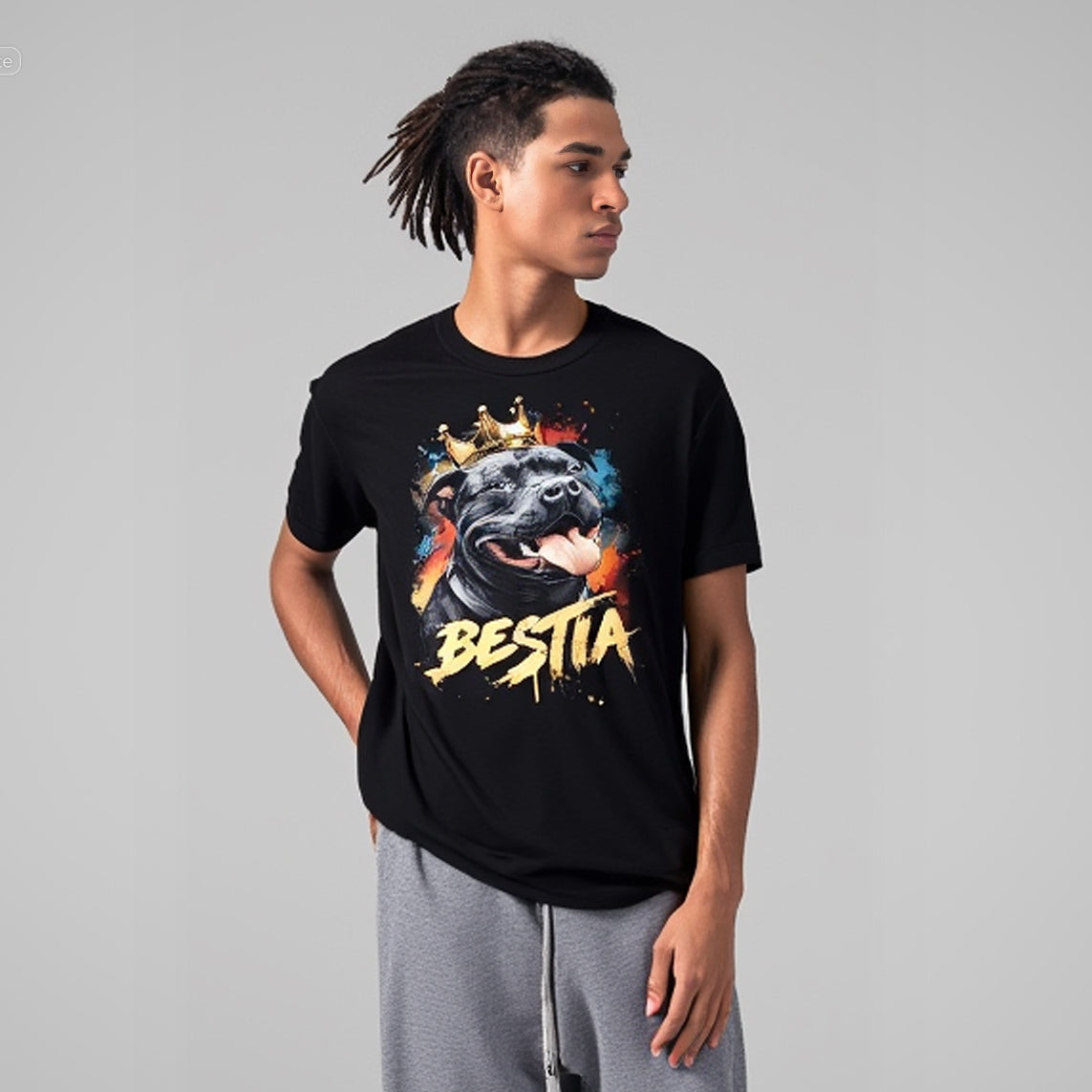 Staffy T-shirt Black Bestia Dog Gear