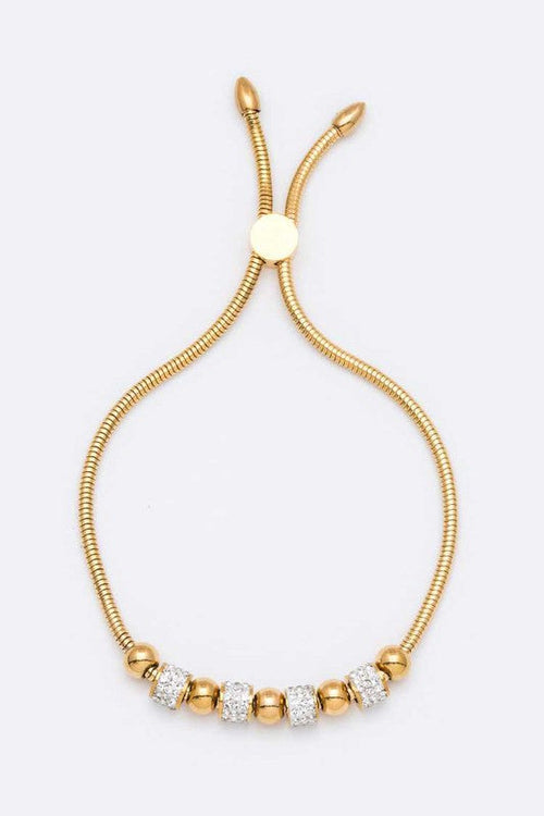 Stainless Steel Bolo Bracelet Adjustable Sliding Bead Chain