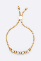 Stainless Steel Bolo Bracelet Adjustable Sliding Bead Chain