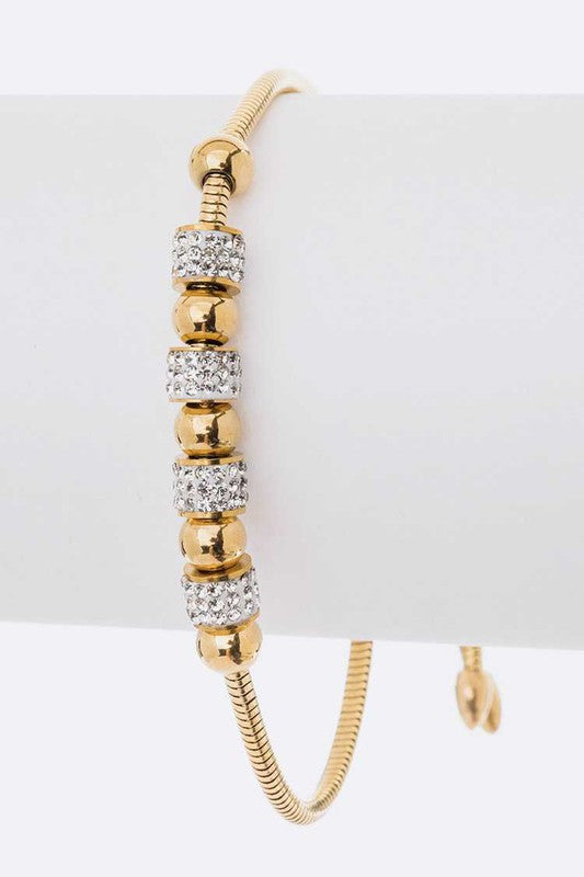 Stainless Steel Bolo Bracelet Adjustable Sliding Bead Chain