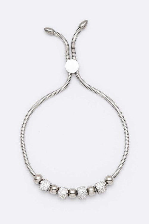 Stainless Steel Bolo Bracelet Adjustable Sliding Bead Chain