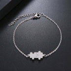 Stainless Steel Bracelet For Women Gold And Silver Color Puzzle Gold Plated Dainty Link Paperclip Bracelets Adjustable Layered Metal Link Bracelet For Women Bangle Bracelet Puzzle Best Friends Gift