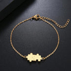 Stainless Steel Bracelet For Women Gold And Silver Color Puzzle Gold Plated Dainty Link Paperclip Bracelets Adjustable Layered Metal Link Bracelet For Women Bangle Bracelet Puzzle Best Friends Gift