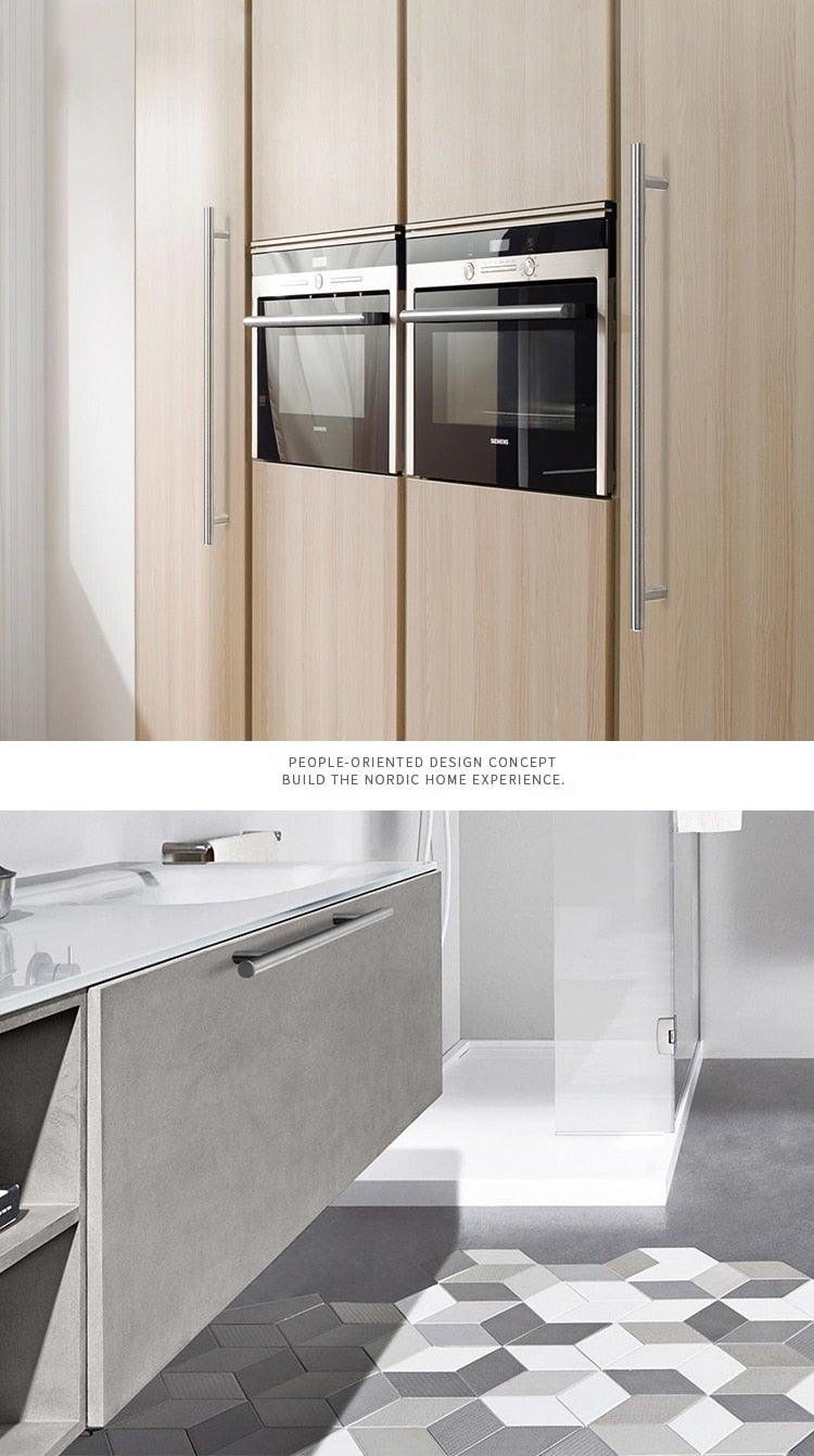 Stainless Steel Cabinet Handles Diameter 10mm Kitchen Door T Bar Straight Handle Pull Knobs Furniture Hardware European Bar Style Cabinet Pull Stevvex