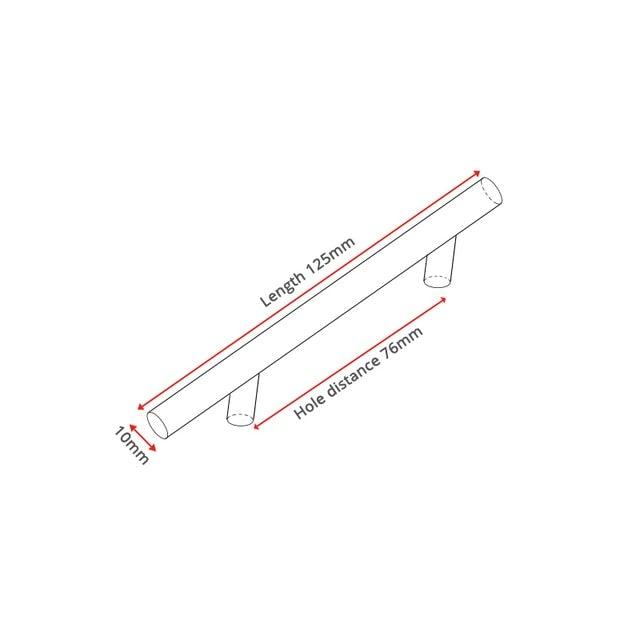 Stainless Steel Cabinet Handles Diameter 10mm Kitchen Door T Bar Straight Handle Pull Knobs Furniture Hardware European Bar Style Cabinet Pull Stevvex