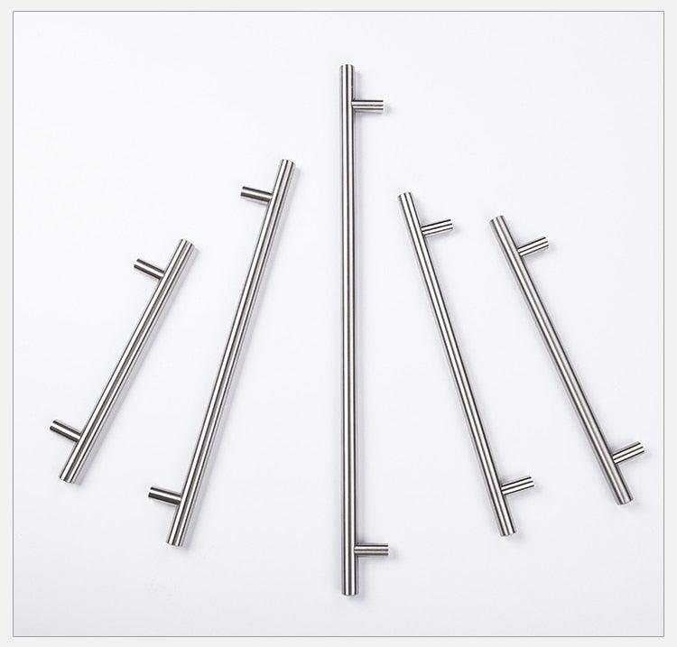 Stainless Steel Cabinet Handles Diameter 10mm Kitchen Door T Bar Straight Handle Pull Knobs Furniture Hardware European Bar Style Cabinet Pull Stevvex