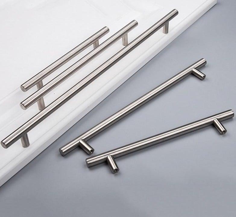 Stainless Steel Cabinet Handles Diameter 10mm Kitchen Door T Bar Straight Handle Pull Knobs Furniture Hardware European Bar Style Cabinet Pull Stevvex