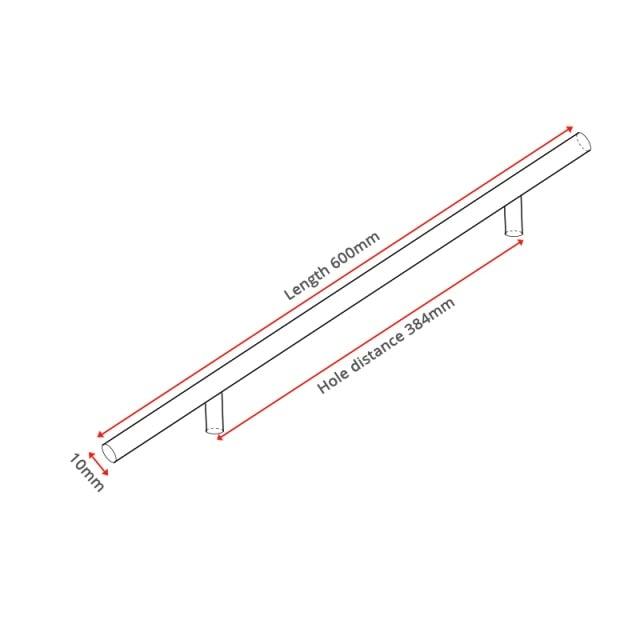 Stainless Steel Cabinet Handles Diameter 10mm Kitchen Door T Bar Straight Handle Pull Knobs Furniture Hardware European Bar Style Cabinet Pull Stevvex