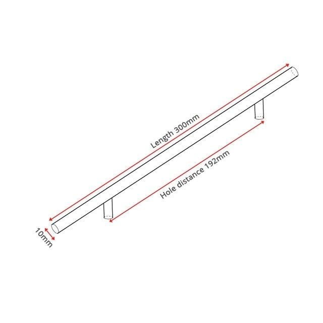 Stainless Steel Cabinet Handles Diameter 10mm Kitchen Door T Bar Straight Handle Pull Knobs Furniture Hardware European Bar Style Cabinet Pull Stevvex