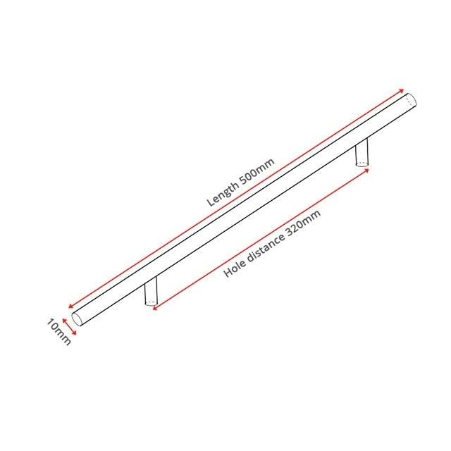 Stainless Steel Cabinet Handles Diameter 10mm Kitchen Door T Bar Straight Handle Pull Knobs Furniture Hardware European Bar Style Cabinet Pull Stevvex