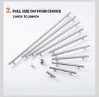 Stainless Steel Cabinet Handles Diameter 10mm Kitchen Door T Bar Straight Handle Pull Knobs Furniture Hardware European Bar Style Cabinet Pull Stevvex