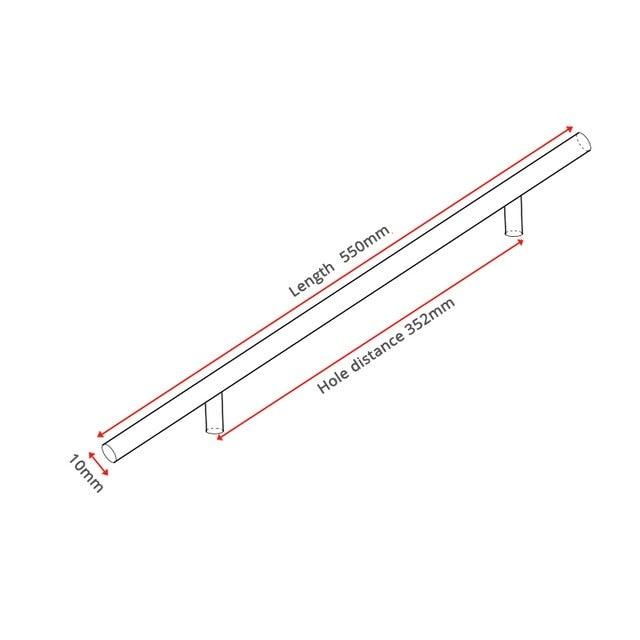 Stainless Steel Cabinet Handles Diameter 10mm Kitchen Door T Bar Straight Handle Pull Knobs Furniture Hardware European Bar Style Cabinet Pull Stevvex