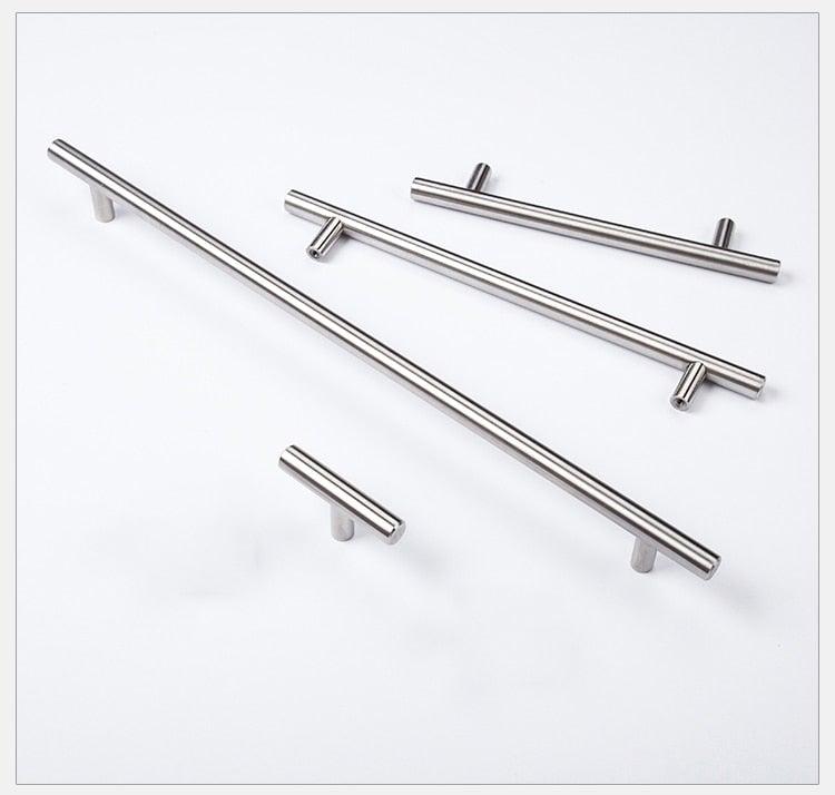 Stainless Steel Cabinet Handles Diameter 10mm Kitchen Door T Bar Straight Handle Pull Knobs Furniture Hardware European Bar Style Cabinet Pull Stevvex