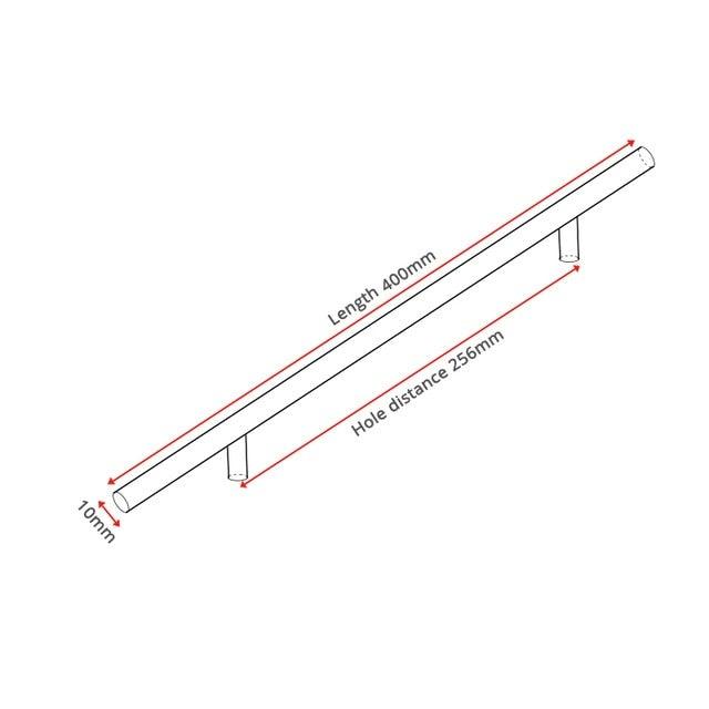 Stainless Steel Cabinet Handles Diameter 10mm Kitchen Door T Bar Straight Handle Pull Knobs Furniture Hardware European Bar Style Cabinet Pull Stevvex